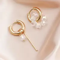 Серьги конго трансформеры с кристаллами золотистые