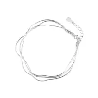 Браслет из трёх цепей серебристый