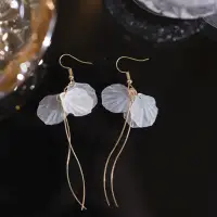 Серьги подвески Цветы золотистые