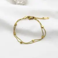 Браслет тонкий с кубинками золотистый