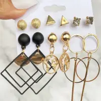 Набор серёжек золотистые 6 пар