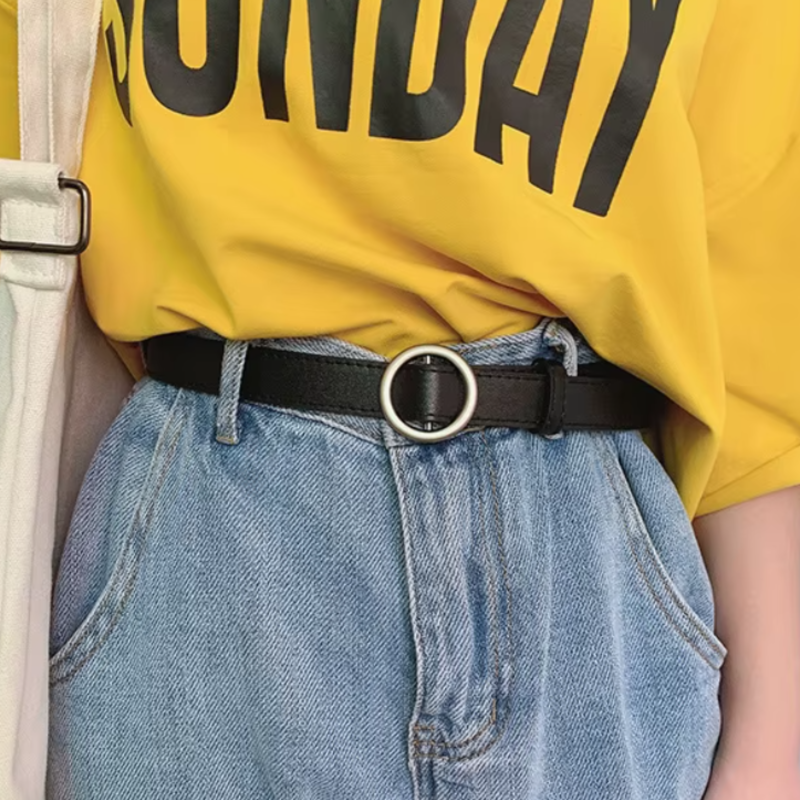 Ремень с круглой пряжкой 95 см