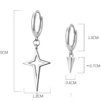 Серьги с подвесками Звезда серебро