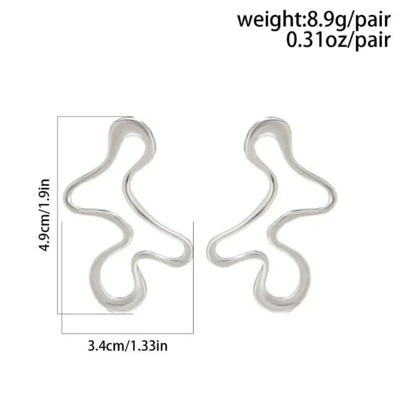 Серьги Хаотичной формы серебристые