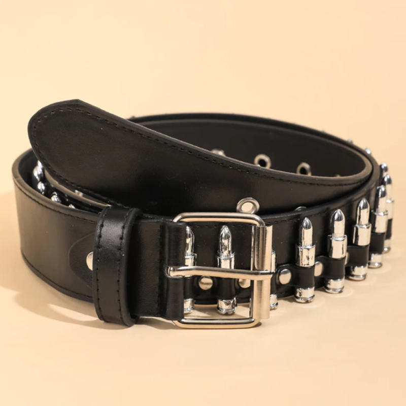 Ремень черный патронташ 85 см