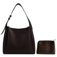 Сумка шопер с косметичкой экокожа коричневая