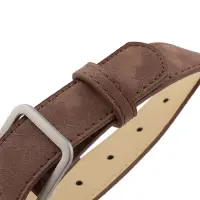 Ремень коричневый с серебряной пряжкой 85 см