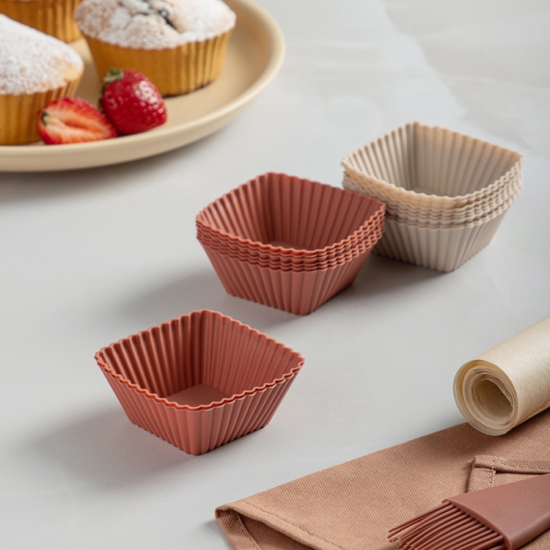 VETTA Набор форм силиконовых 16шт, 7х3см, квадратные, "Кекс"