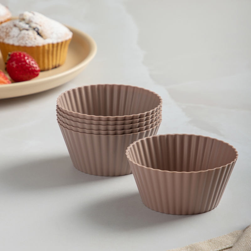 SATOSHI Алион Набор форм для выпечки кексов 6шт, 9,5x4,4см, силикон