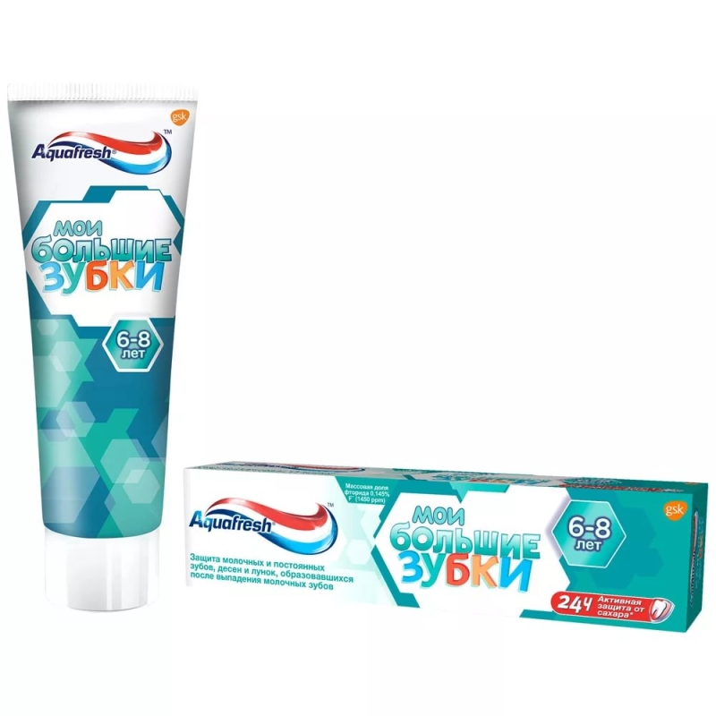 Aquafresh зубная паста мои большие зубки 50 мл/от 6 лет