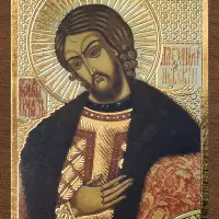 Икона "Александр Невский, поясной", вид 2, 4х6 на МДФ-6