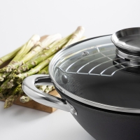 SATOSHI Казан чугун,26см,3л,антипр.покр, нерж.ручк, решетка, стекл.крыш,нейлон.лопатка,бамб.палочки