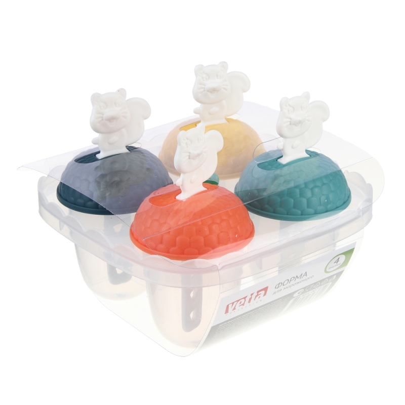 VETTA Форма для мороженого "Белочка", 4 ячейки, полипропилен