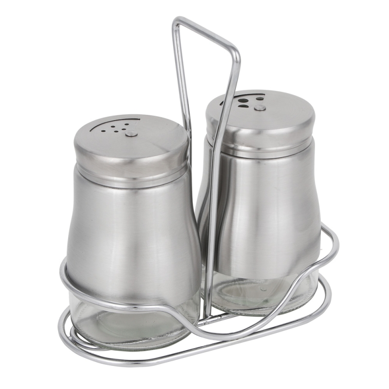 VETTA Набор солонок 2шт с подставкой "Классик" , нерж.сталь, стекло