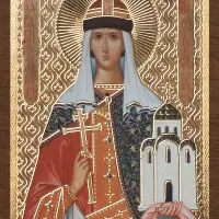 Икона "Ольга Равноапостольная", вид 2, 4х6 на МДФ-6