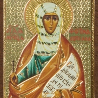 Икона "Святая мученица Фотина (Светлана), Самарянка" 4х6 на МДФ-6