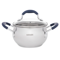 SATOSHI Альба Кастрюля 16х9,5 см, объем 2,1 л, со стеклянной крышкой, индукция