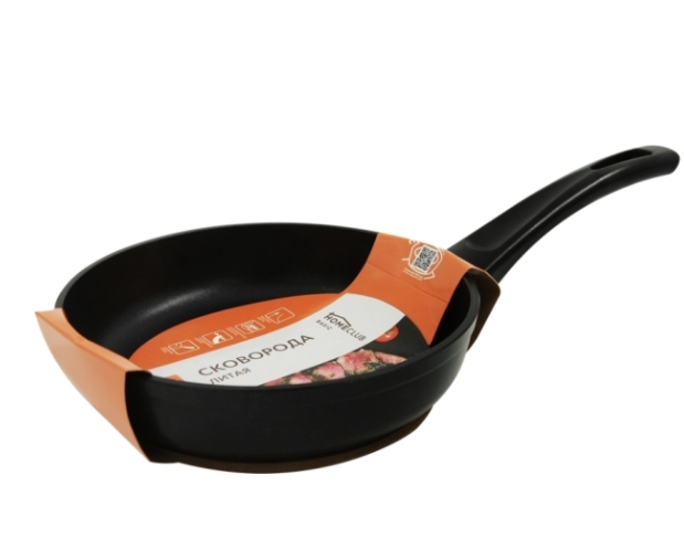 Сковорода HOMECLUB Basic 20см, литая, антипригарное покрытие, без индукции