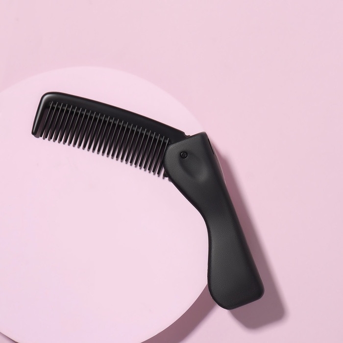 Расчёска складная, 17,5 &times; 3 см, цвет чёрный