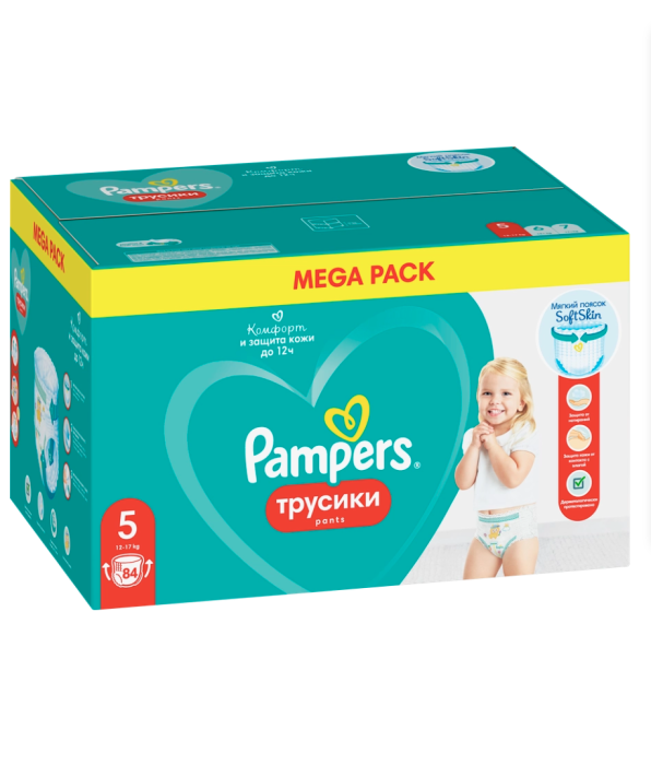 Подгузники-трусики для мальчиков и девочек PAMPERS Pants Mega Junior 12&ndash;17кг, 84шт