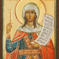 Икона "Татьяна Римская" 4х6 на МДФ-6