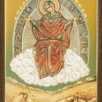 Икона БМ "Спорительница Хлебов", вид 2, 4х6 на МДФ-6