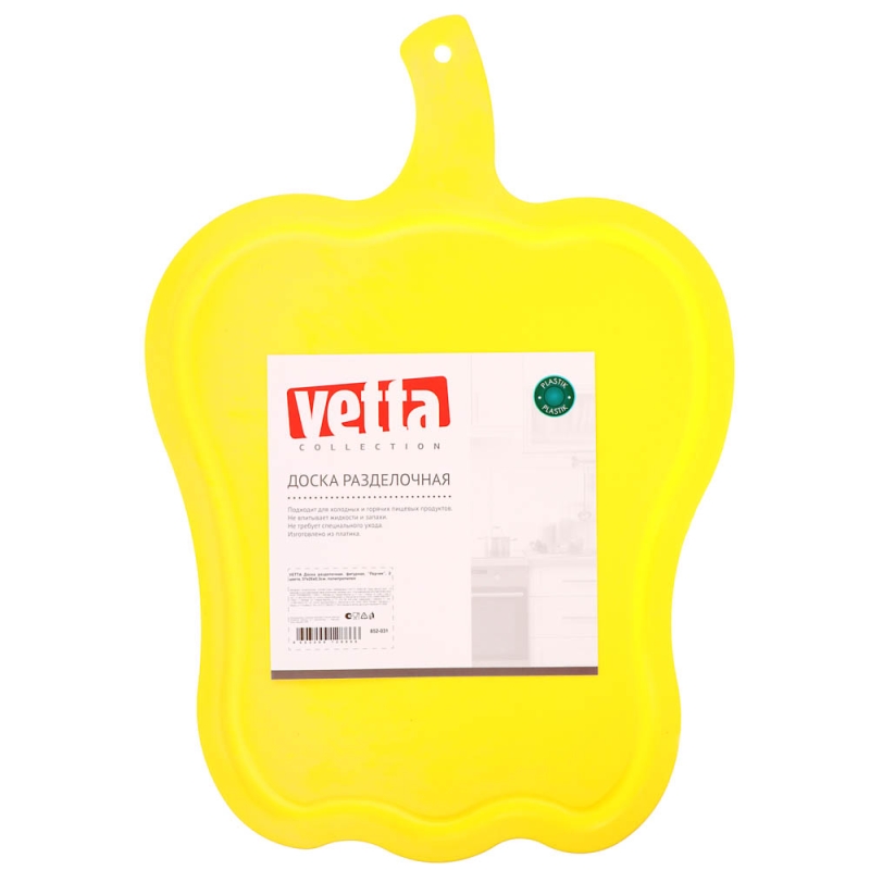 VETTA Доска разделочная, фигурная, "Перчик", 2 цвета, 37x26x0,3см, полипропилен