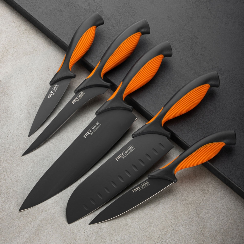 SATOSHI Фрей Нож кухонный сантоку 17см, нерж.сталь с антиналипающим покрытием