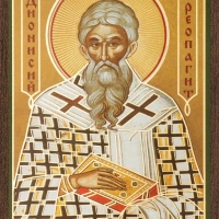 Икона "Дионисий Ареопагит" 6х9 на МДФ-6