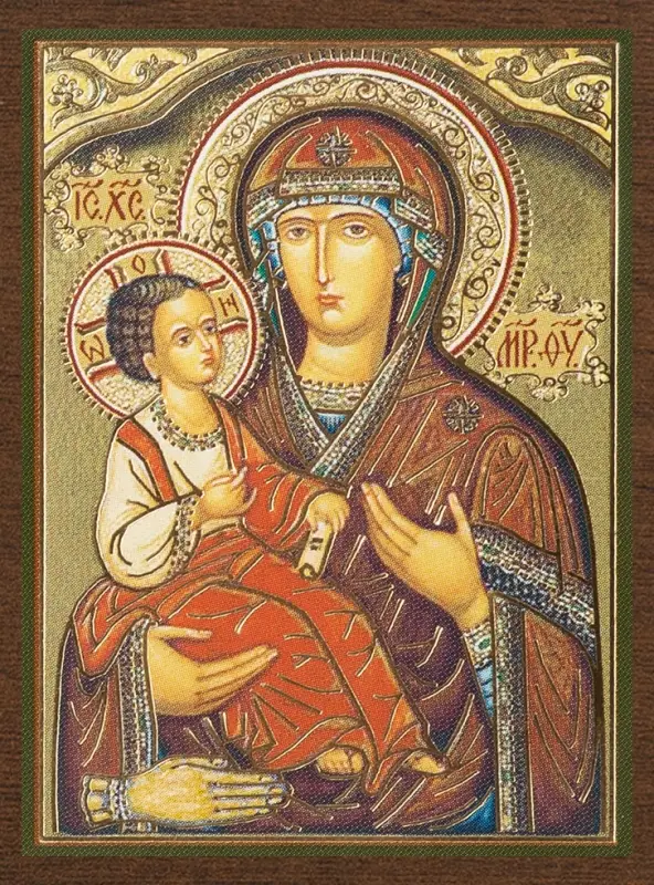 Икона БМ "Троеручица" 4х6 на МДФ-6