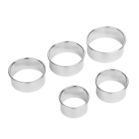 SATOSHI Набор форм для печенья/салатов/десертов 5 предметов, 5,2-6-6,8-7,6-8,5х3 см, нержавеющая сталь