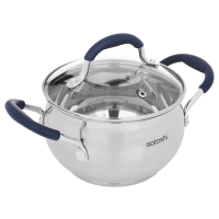 SATOSHI Альба Кастрюля 16х9,5 см, объем 2,1 л, со стеклянной крышкой, индукция