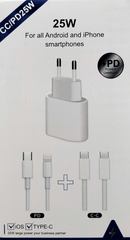 Блок с двумя кабелями PD-25W