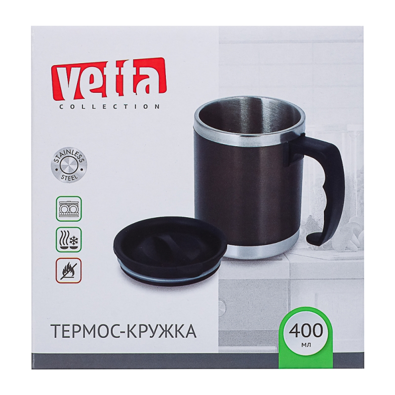 VETTA Термос-кружка 400мл, нерж. сталь