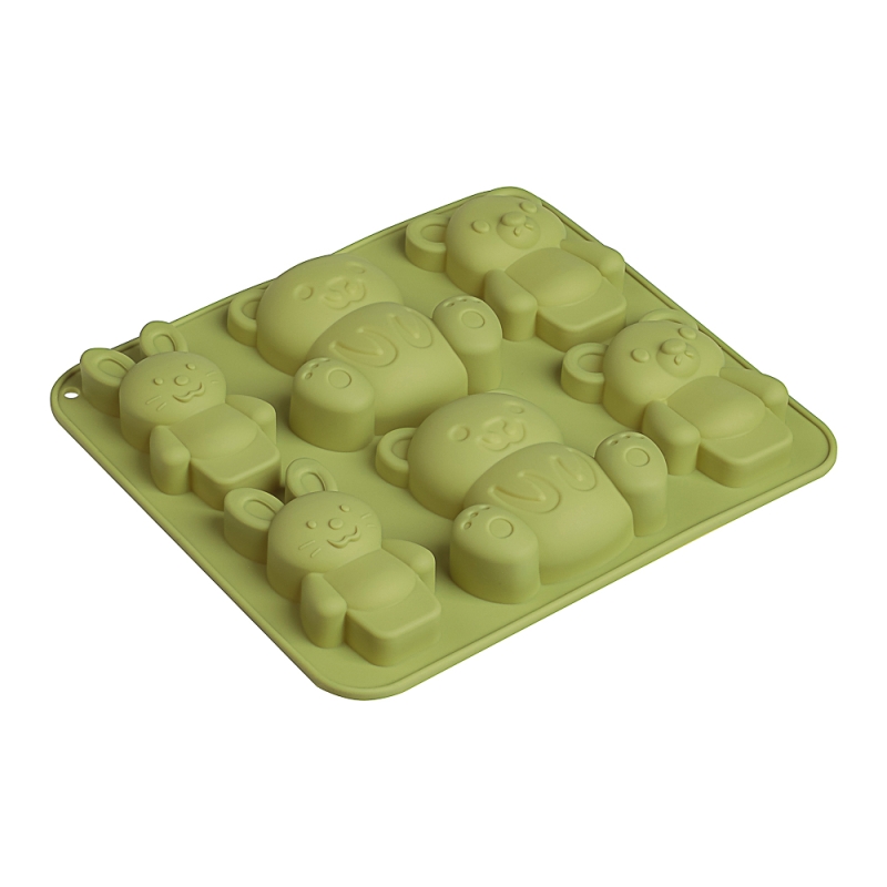 VETTA Форма для выпечки 6 ячеек 16х14х2см, "Мишки и зайчики", силикон, 3 цвета