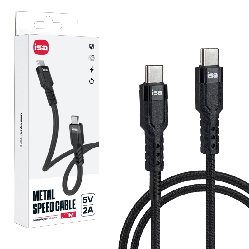 Кабель BX-8 Type-C на Type-C 1m 2A ISA черный