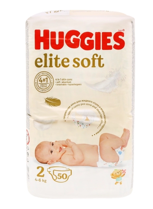 Подгузники детские HUGGIES Elite Soft 2, 4&ndash;6кг, 50шт