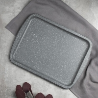 SATOSHI Буко Противень плоский, 36,5х27х1,7см, угл.сталь, антипригарное покрытие "Мрамор"