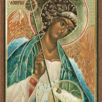 Икона "Ангел-Хранитель" 6х9 на МДФ-6