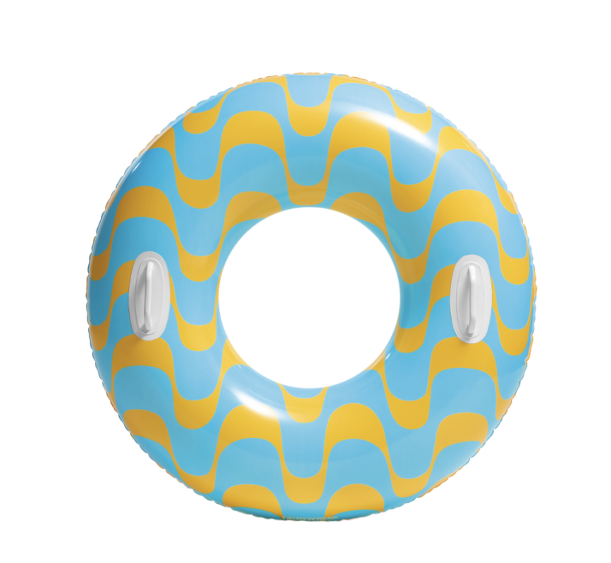 Круг для плавания &laquo;Водоворот&raquo;, d=91 см, от 9 лет, цвет голубой\желтый