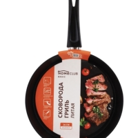 Сковорода-гриль HOMECLUB Basic литая ручка soft-touch 26х26см