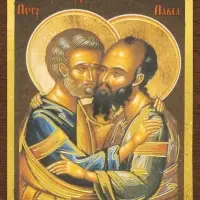 Икона "Петр и Павел Апостолы" 4х6 на МДФ-6