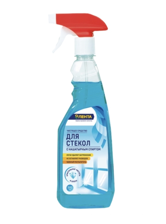 Средство для стекол ЛЕНТА универсальный с нашатырным спиртом, 500мл