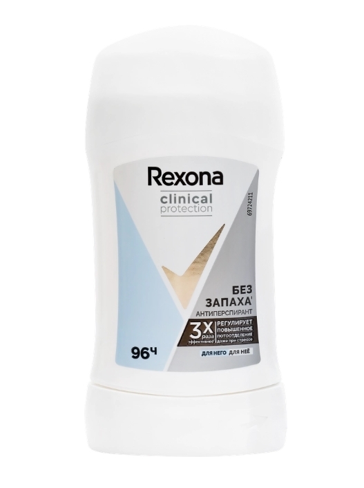 Антиперспирант-стик женский REXONA гипоаллергенный, без запаха, 40мл