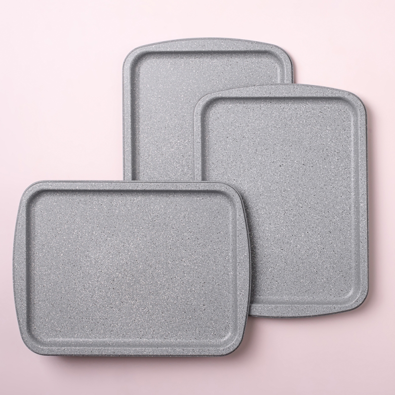 SATOSHI Буко Противень плоский, 36,5х27х1,7см, угл.сталь, антипригарное покрытие "Мрамор"