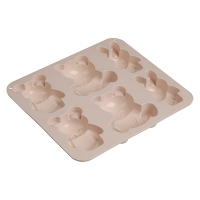 VETTA Форма для выпечки 6 ячеек 16х14х2см, "Мишки и зайчики", силикон, 3 цвета