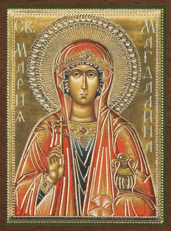 Икона "Мария Магдалина", вид 2, 4х6 на МДФ-6