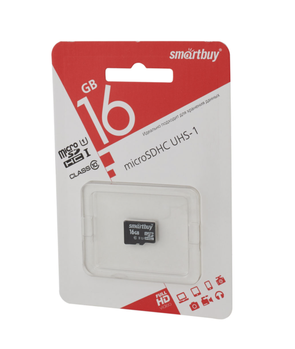 Карта памяти micro SDHC 16GB Сlass 10 UHS-I (без адаптеров)