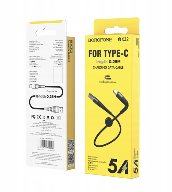 Кабель BX32 USB Type-C 0,25M