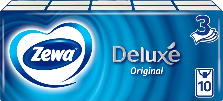 Платочки бумажные носовые ZEWA Deluxe 3-слоя